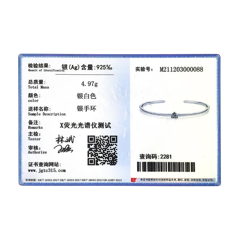 Exquisite 100% Real 925 Sterling Silver Round Clear Ten Heart CZ Open Bracelet - Adjustable Bangle for Women - A Luxurious Gift for Special Occasions