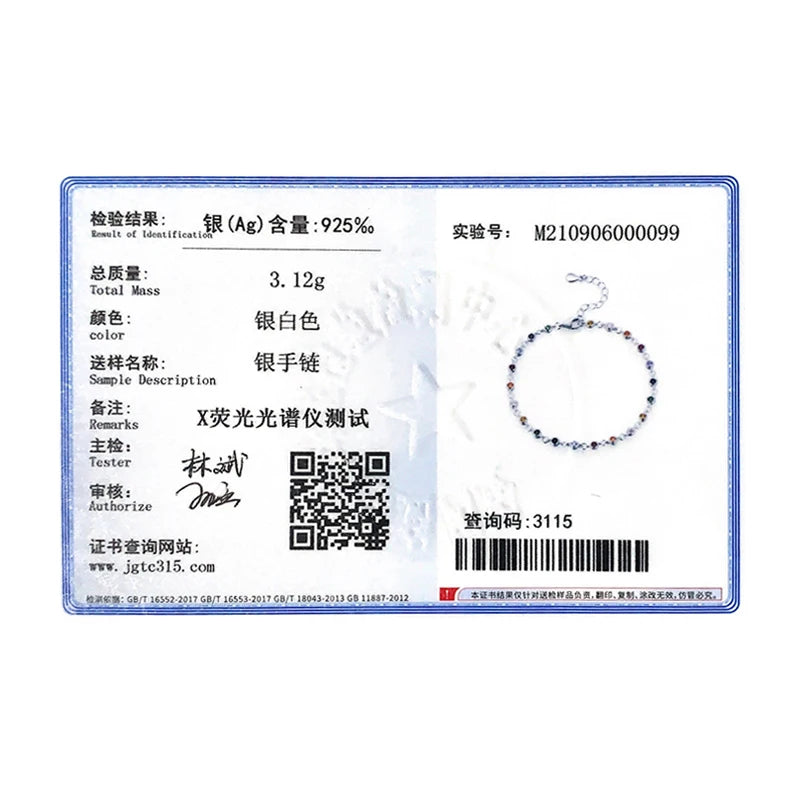 Exquisite Bohemia Style Charm Bracelet for Women in Real 925 Sterling Silver, Featuring Dazzling Rainbow CZ Stones - A Stunning Fashion Jewelry Accessory