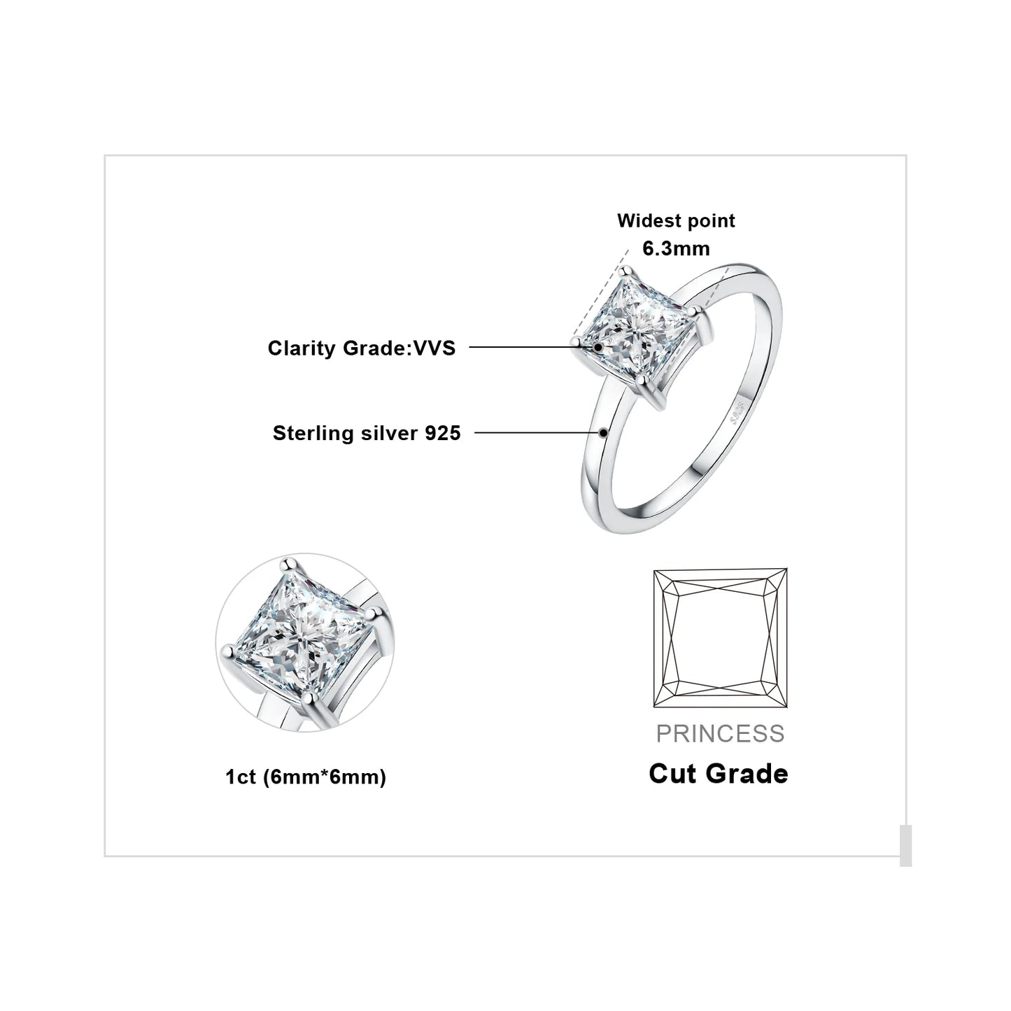 Exquisite 5A CZ Oval Solitaire Classic 925 Sterling Silver Ring - Perfect Wedding Engagement and Anniversary Gift for Women