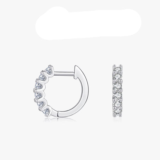 Exquisite D Color Moissanite Hoop Earrings in 925 Sterling Silver - Radiant Wedding Jewelry for Women