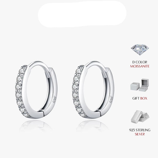 Exquisite D Color Moissanite Hoop Earrings in 925 Sterling Silver β A Classic Touch of Elegance for Women