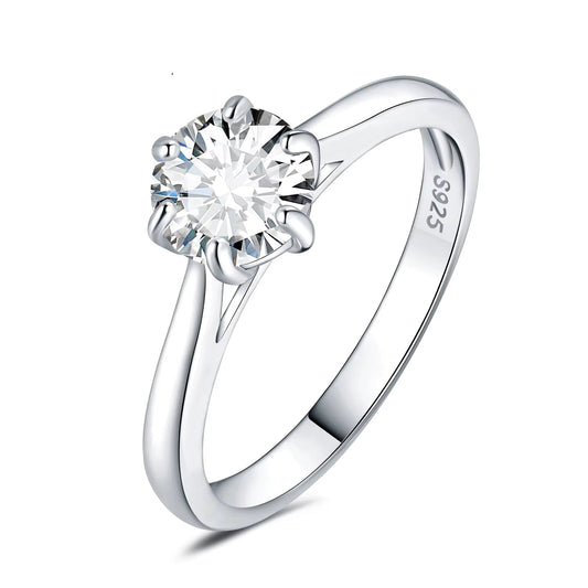 Elegant 5A CZ Solitaire 925 Sterling Silver Wedding and Engagement Ring – A Timeless Anniversary Gift for Her