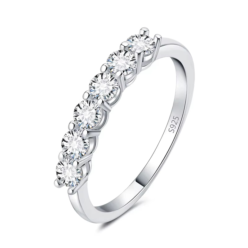 Elegantly Crafted 5A CZ Half Eternity Engagement Band Ring in 925 Sterling Silver for Women - A Timeless Wedding Jewelry Piece