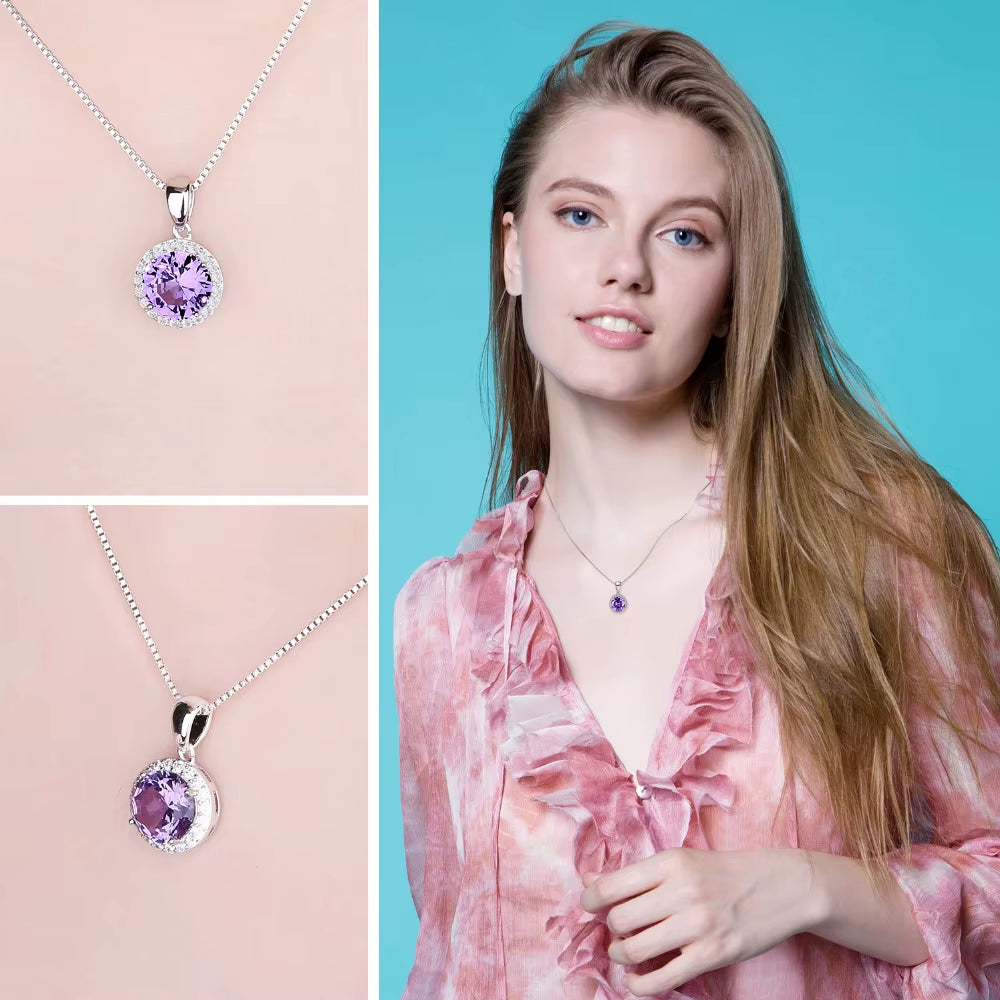Exquisite 2.97Ct Created Alexandrite Sapphire Pendant Necklace in 925 Sterling Silver - A Timeless Gift for Women