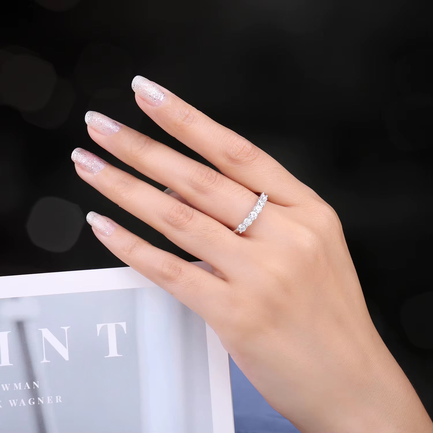 Elegantly Crafted 5A CZ Half Eternity Engagement Band Ring in 925 Sterling Silver for Women - A Timeless Wedding Jewelry Piece