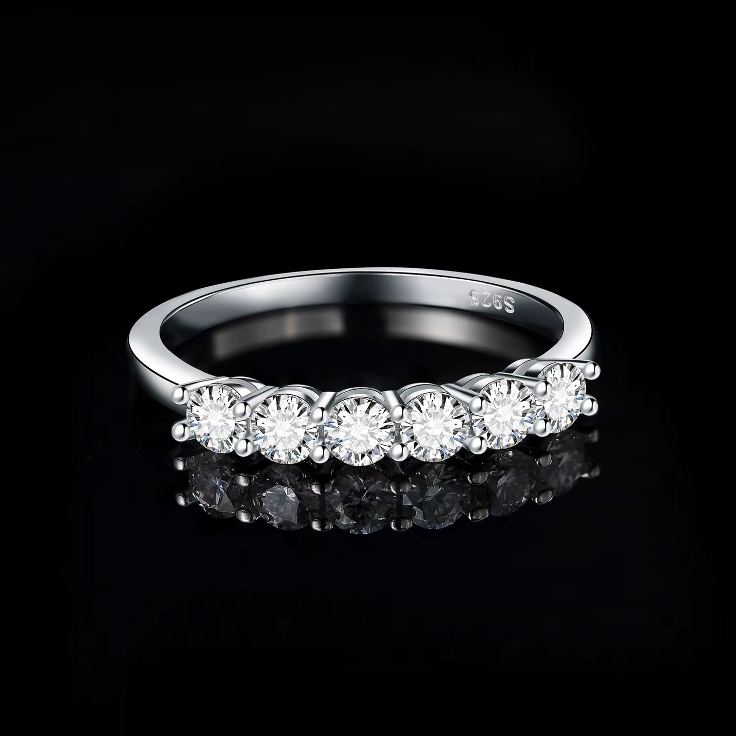 Elegantly Crafted 5A CZ Half Eternity Engagement Band Ring in 925 Sterling Silver for Women - A Timeless Wedding Jewelry Piece