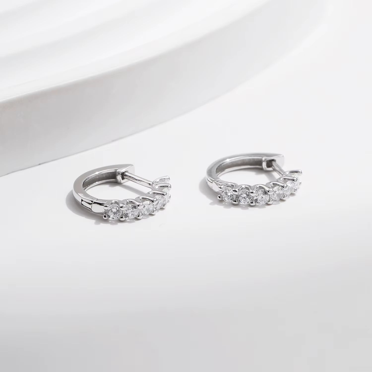 Exquisite D Color Moissanite Hoop Earrings in 925 Sterling Silver - Radiant Wedding Jewelry for Women