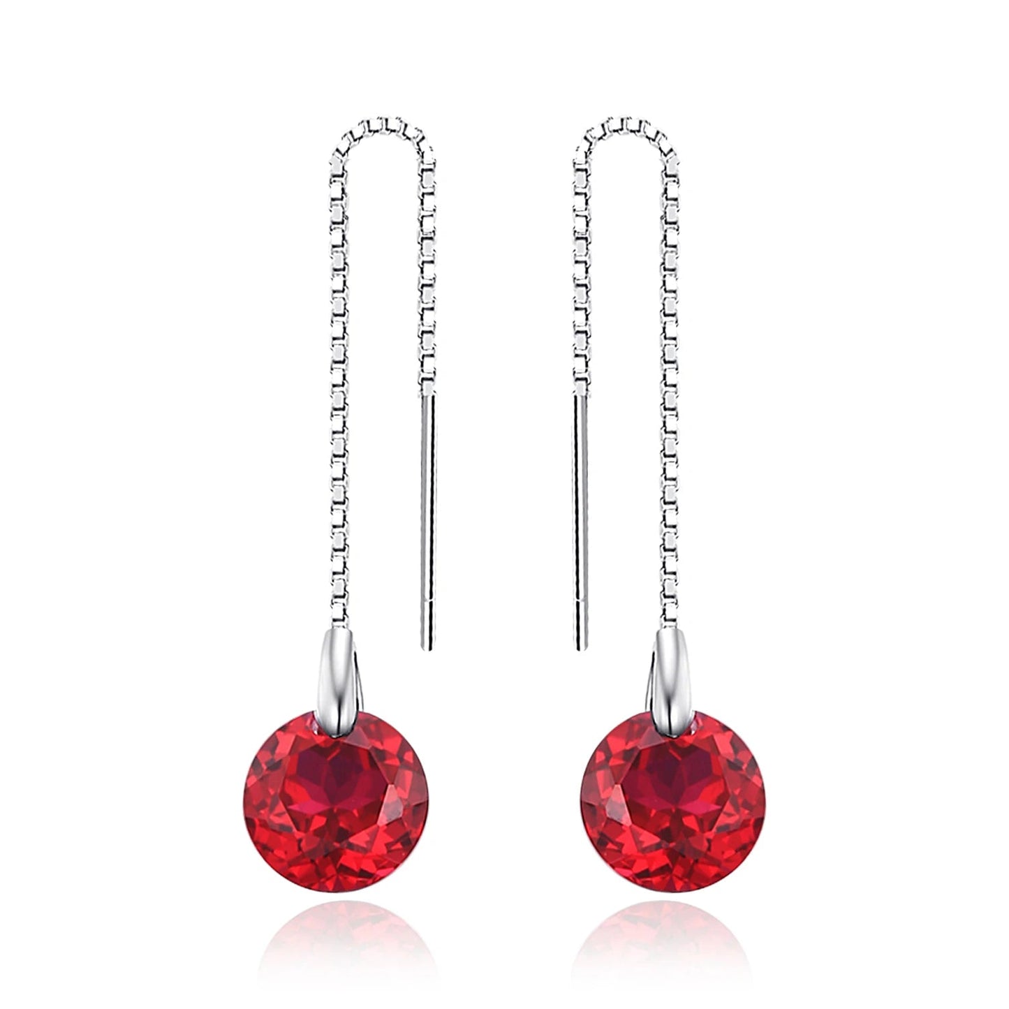 Exquisite 5.5Ct Created Ruby Drop Earrings in S925 Sterling Silver - The Perfect Gift for Sophisticated Women