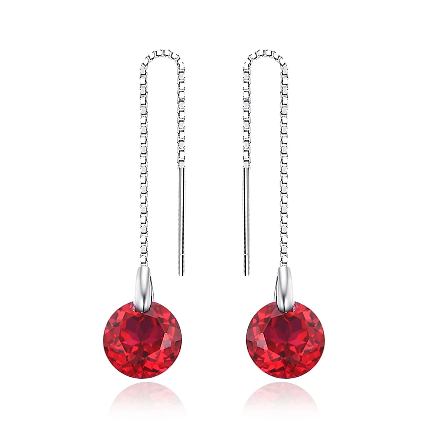 Exquisite 5.5Ct Created Ruby Drop Earrings in S925 Sterling Silver - The Perfect Gift for Sophisticated Women