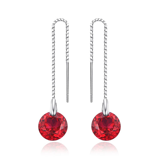 Exquisite 5.5Ct Created Ruby Drop Earrings in S925 Sterling Silver - The Perfect Gift for Sophisticated Women