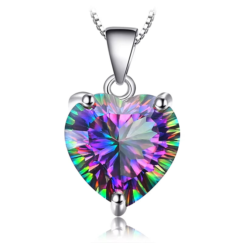 Natual Multiple Cut Rainbow Fire Mystic Quartz Solid 925 Sterling Silver Pendant Necklace for Women No Chain7