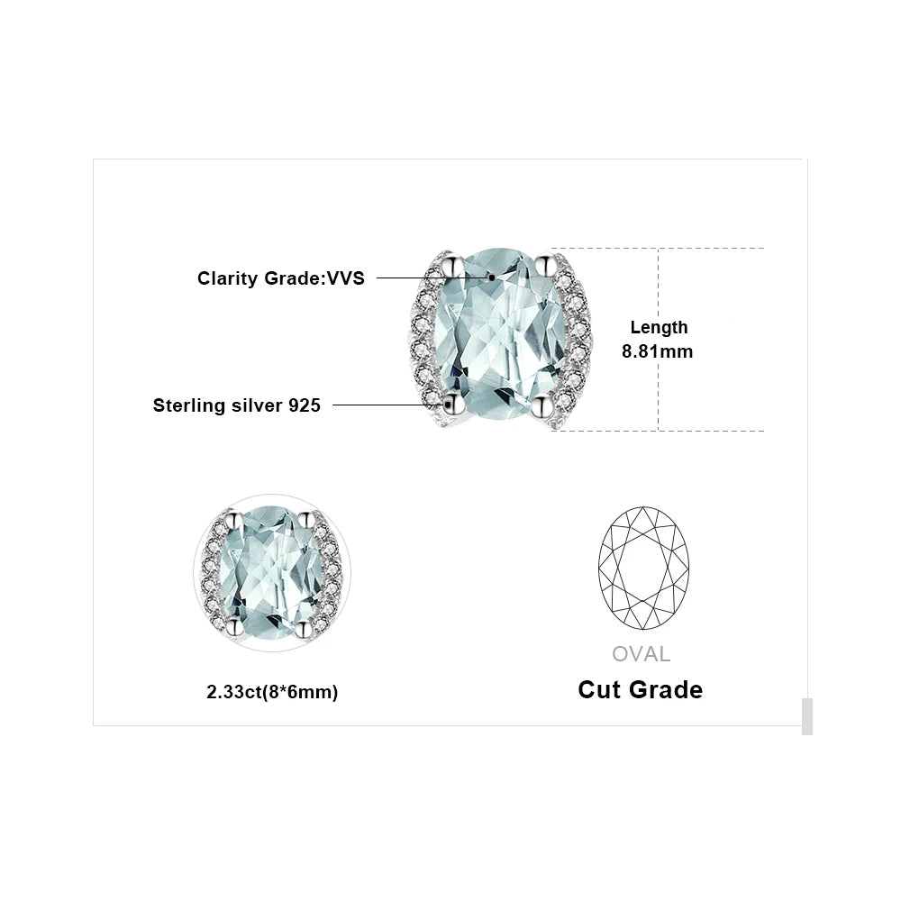 Elegant Genuine 2.3Ct Oval Green Amethyst Stud Earrings in 925 Sterling Silver - A Timeless Gift for Women