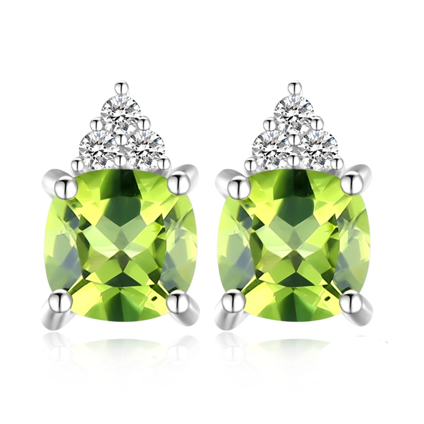 Elegant 1.3Ct Natural Peridot Stud Earrings in 925 Sterling Silver - A Perfect Gift for Women on Any Occasion