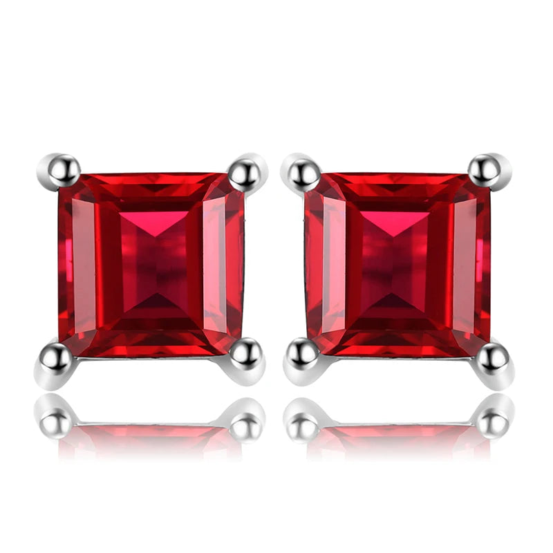 Exquisite Square Blue Topaz Stud Earrings in 925 Sterling Silver - A Touch of Elegance for Every Occasion