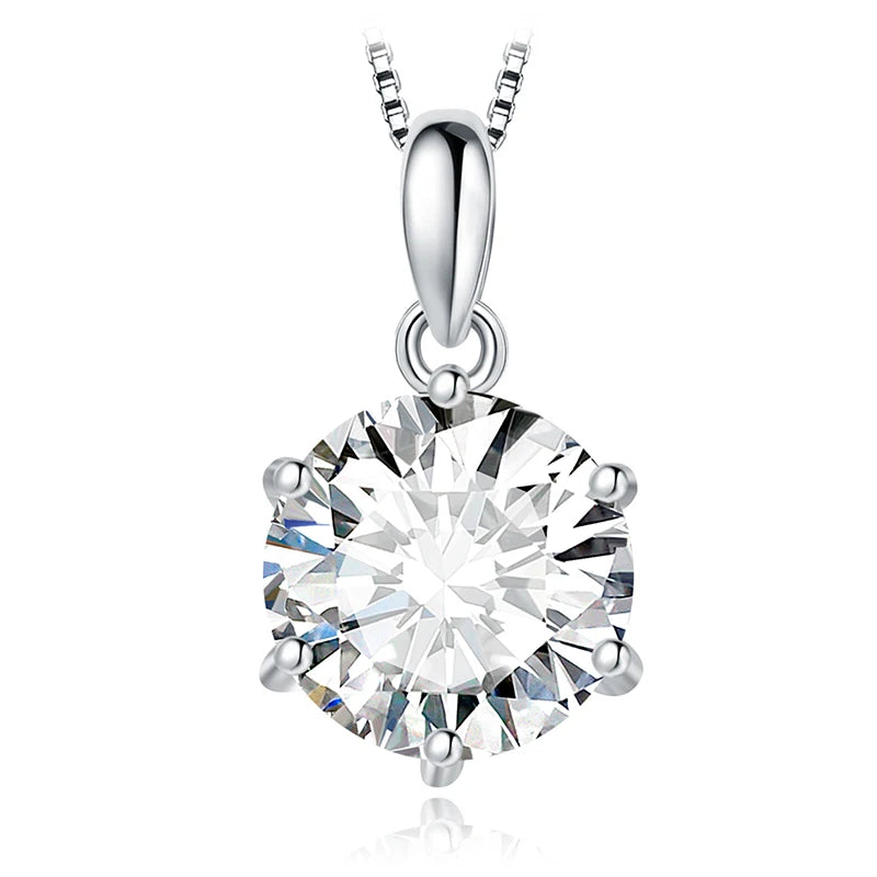 Elegant 1Ct Round Cut Moissanite Pendant Necklace in 925 Sterling Silver - A Perfect Gift for Any Occasion
