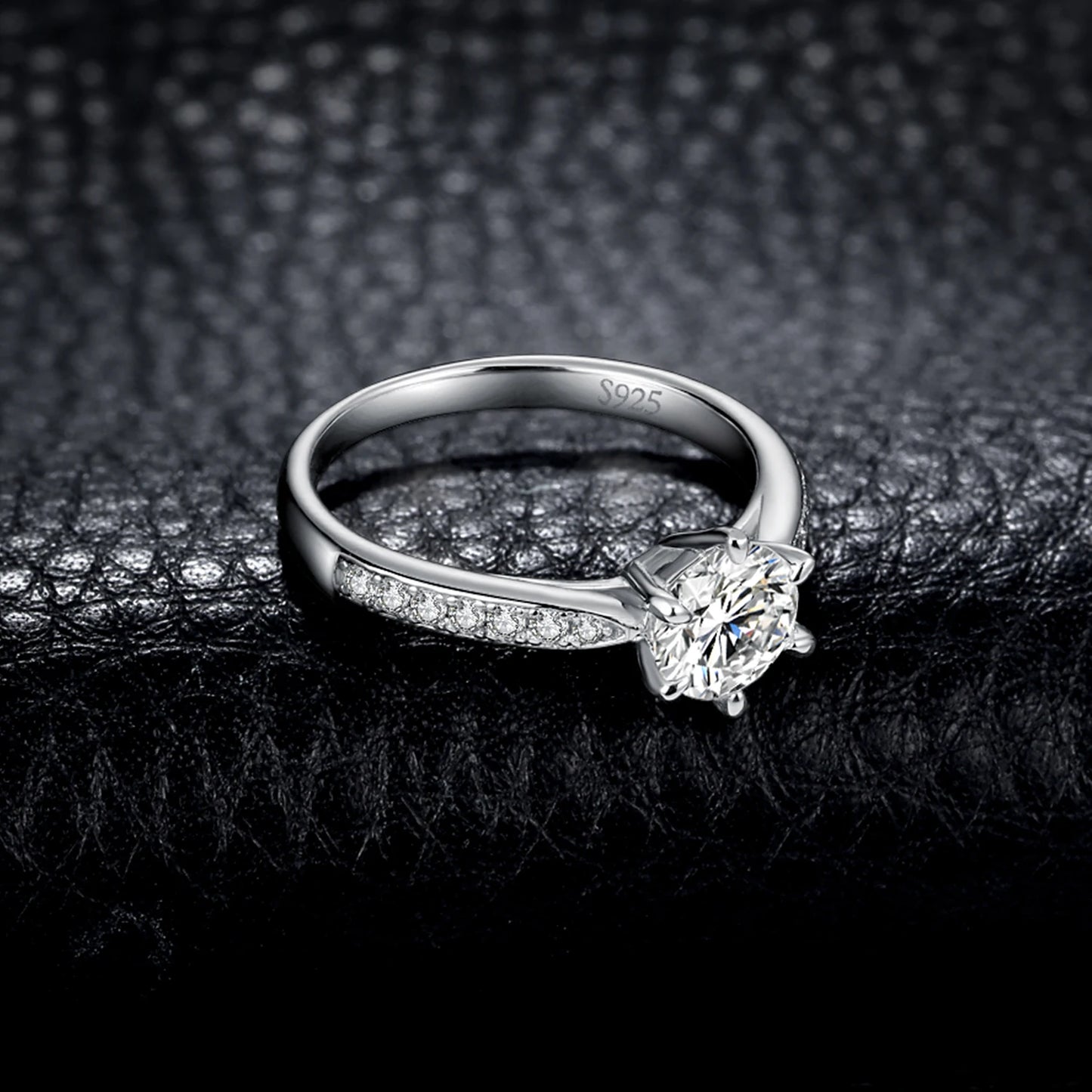 Exquisite 5A CZ Solitaire Classic 925 Sterling Silver Cocktail Ring - Perfect Engagement and Anniversary Gift for Women