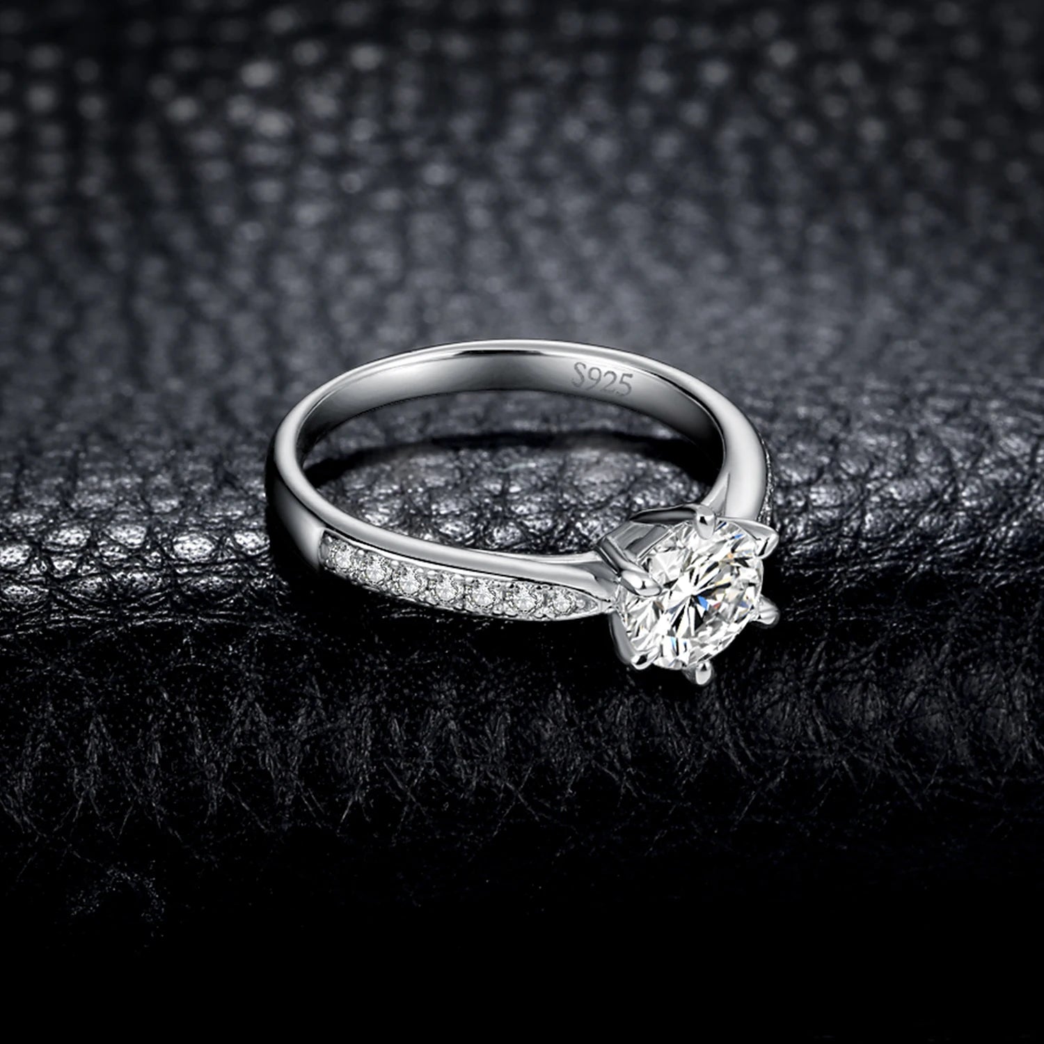 Exquisite 5A CZ Solitaire Classic 925 Sterling Silver Cocktail Ring - Perfect Engagement and Anniversary Gift for Women