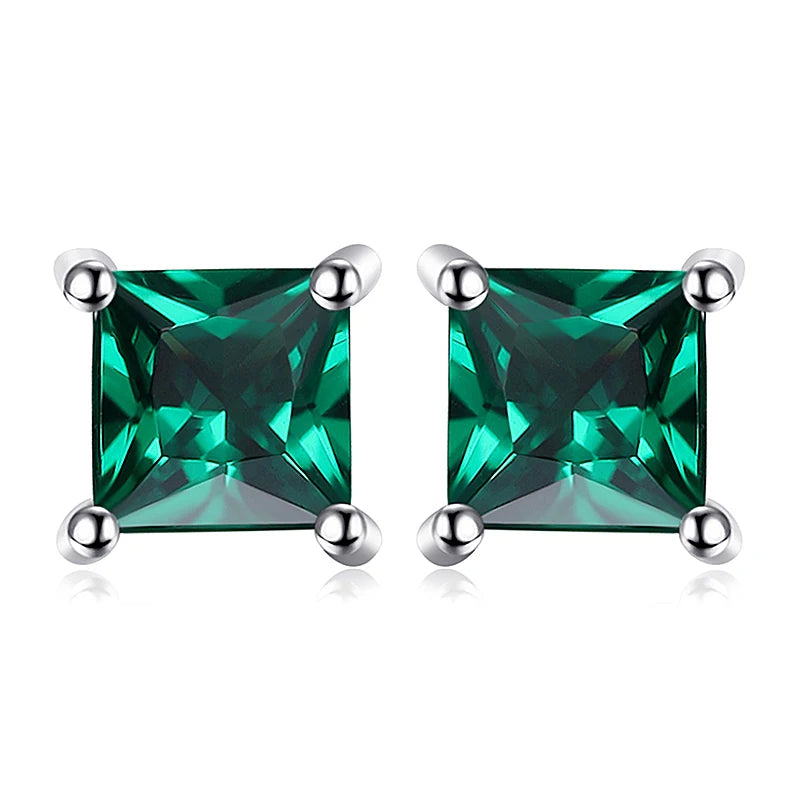 Exquisite Square Blue Topaz Stud Earrings in 925 Sterling Silver - A Touch of Elegance for Every Occasion