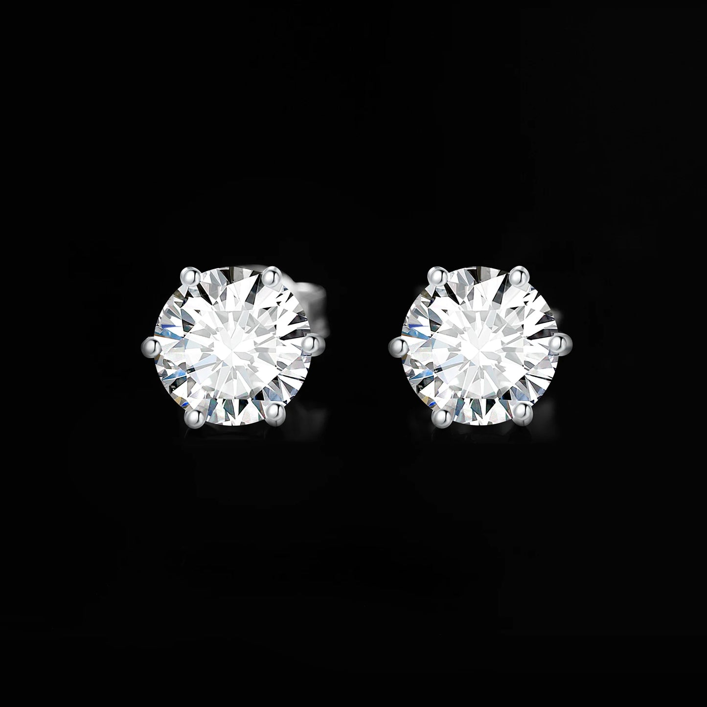 Exquisite Round 5A Cubic Zirconia Stud Earrings in 925 Sterling Silver – Perfect for Weddings and Anniversary Gifts for Women