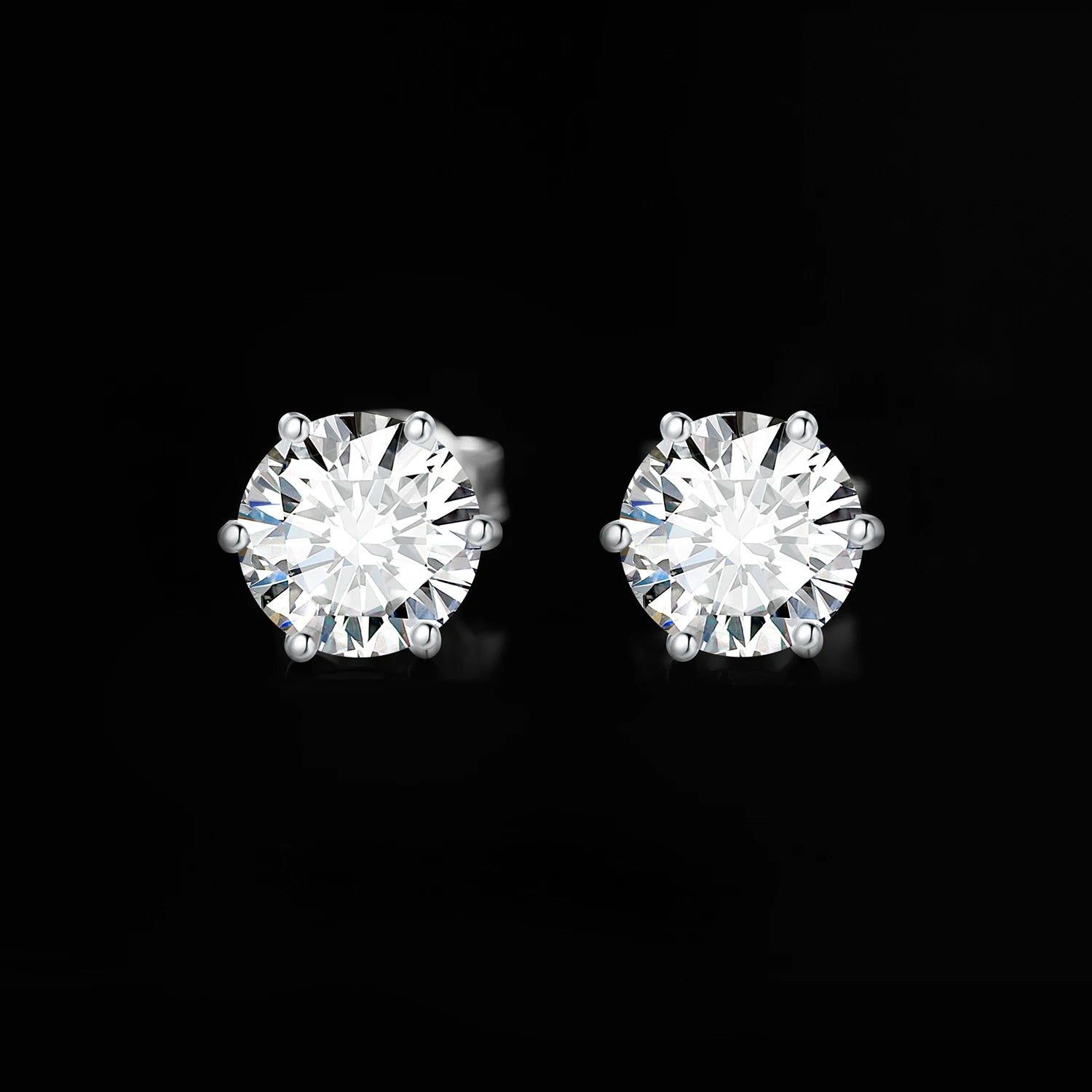 Exquisite Round 5A Cubic Zirconia Stud Earrings in 925 Sterling Silver – Perfect for Weddings and Anniversary Gifts for Women