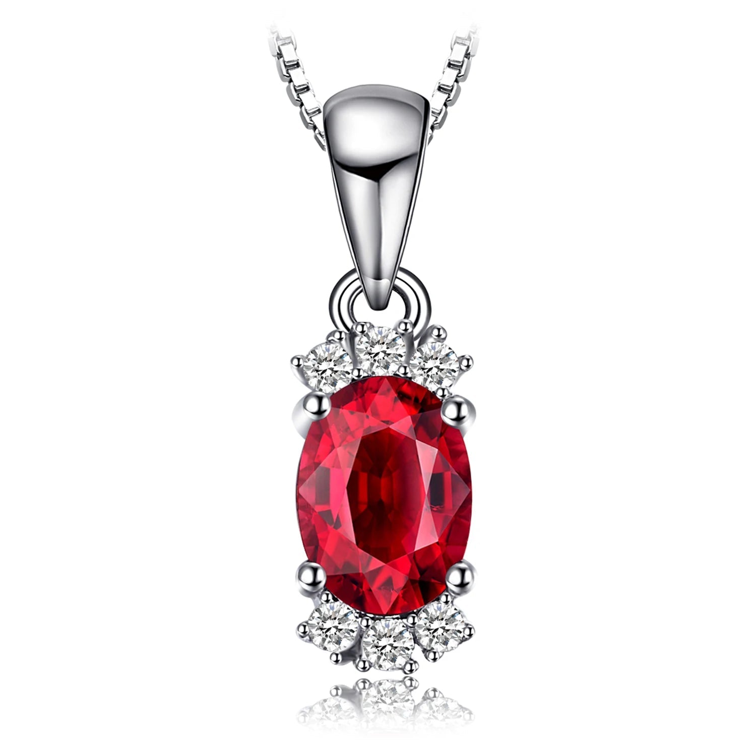 Elegant Oval Red Natural Garnet Pendant, Crafted in 925 Sterling Silver – A Stunning Fashion Statement for Women
