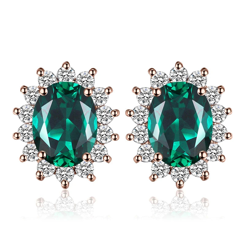 Exquisite Blue Topaz and Ruby 925 Sterling Silver Stud Earrings with Classic Star Design - Inspired by Princess Diana