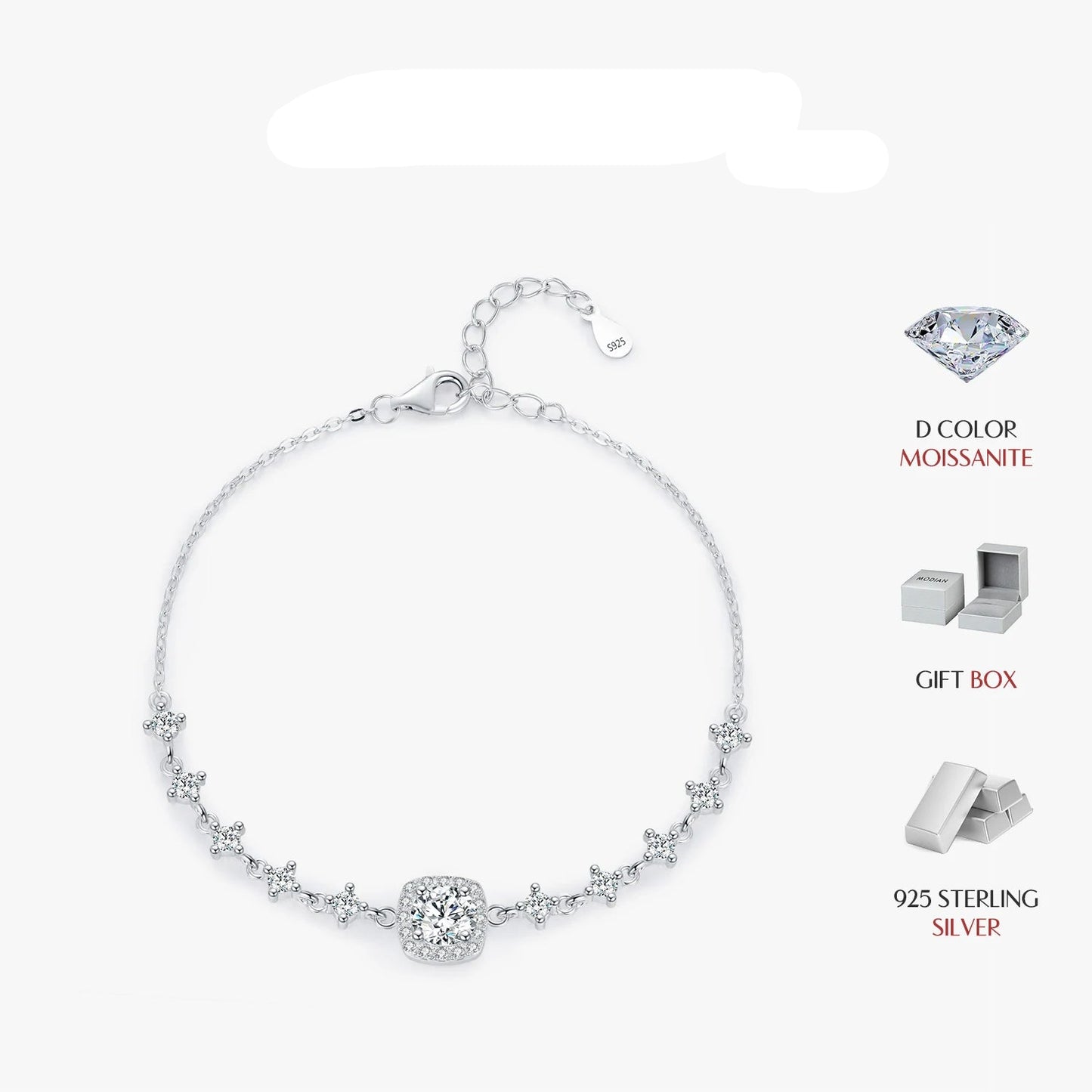 Exquisite 0.8CT D Color Moissanite Sterling Silver Halo Bracelet - Perfect for Bridal Elegance and Special Occasions