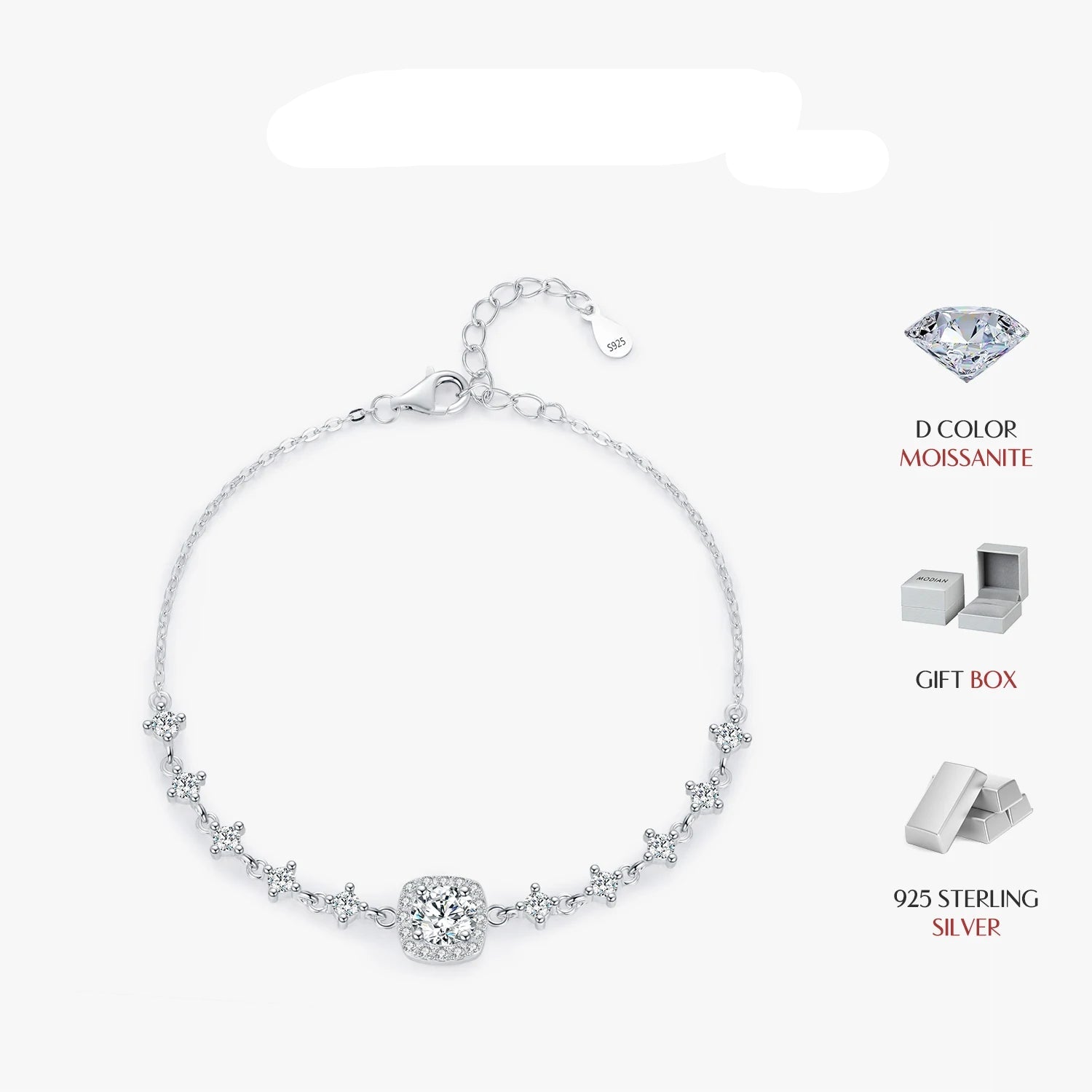 Exquisite 0.8CT D Color Moissanite Sterling Silver Halo Bracelet - Perfect for Bridal Elegance and Special Occasions