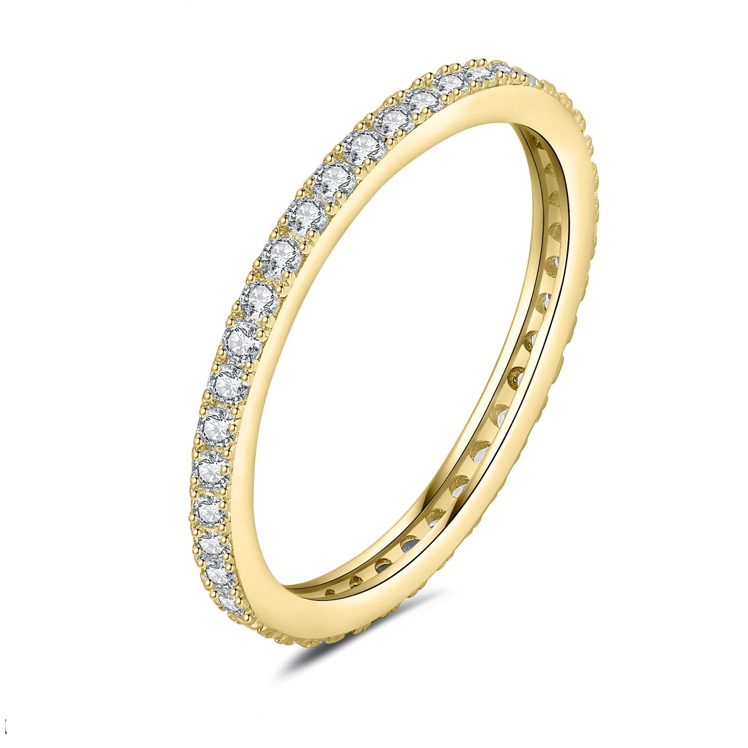D Color Moissanite 0.6Ct Eternity Wedding Band Ring in 925 Sterling Silver for a Timeless Elegance