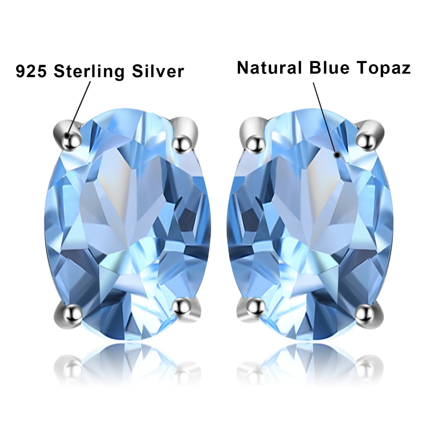 Elegant Oval Natural Amethyst 925 Sterling Silver Stud Earrings for Women - Perfect for Any Occasion