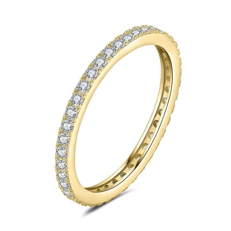 D Color Moissanite 0.6Ct Eternity Wedding Band Ring in 925 Sterling Silver for a Timeless Elegance