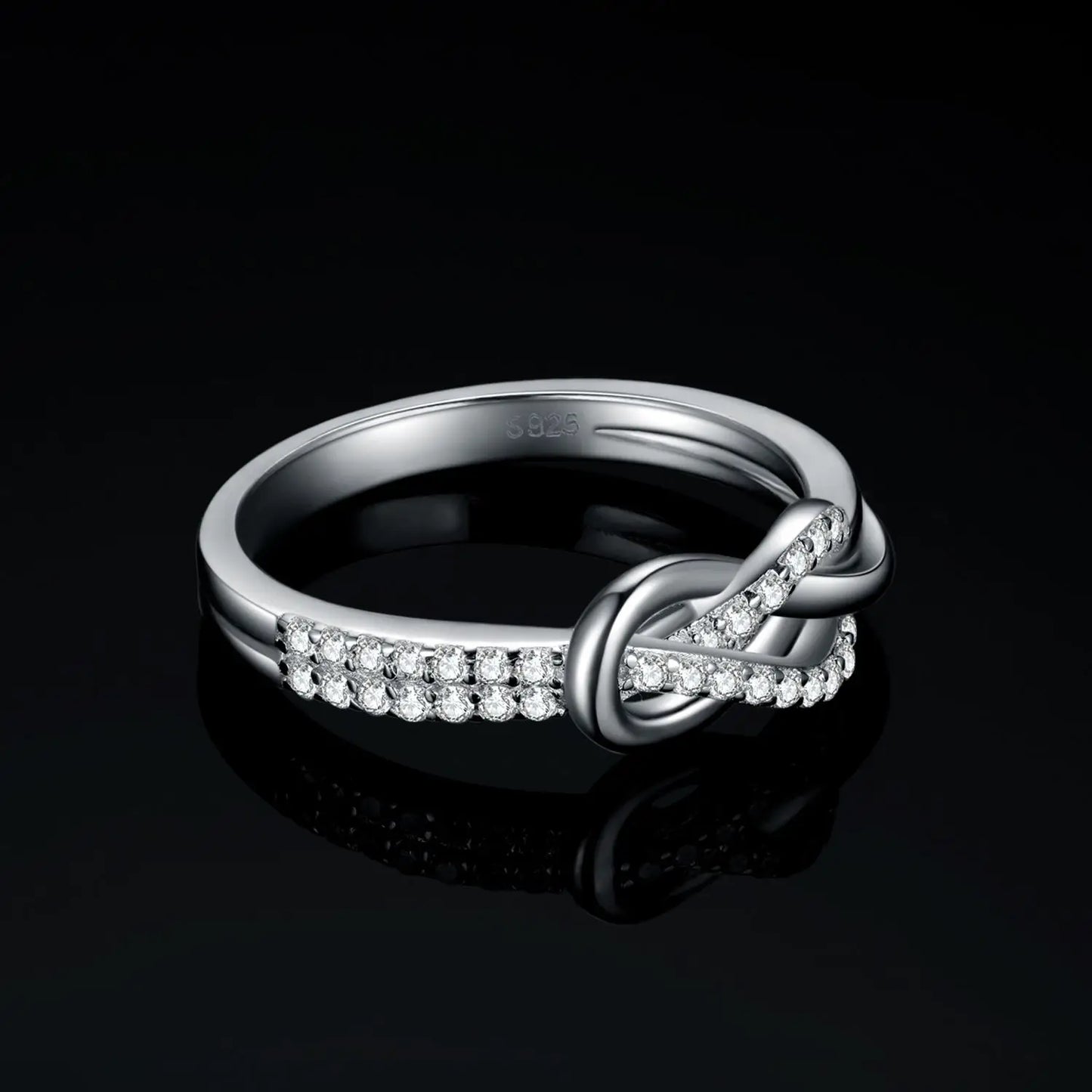 Elevate Your Elegance with the Infinity Love Knot 925 Sterling Silver Gemstone Ring
