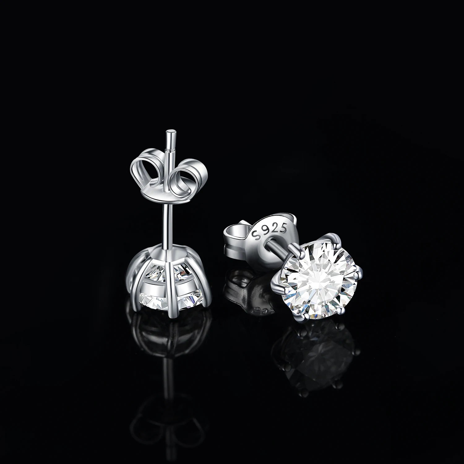Exquisite Round 5A Cubic Zirconia Stud Earrings in 925 Sterling Silver – Perfect for Weddings and Anniversary Gifts for Women