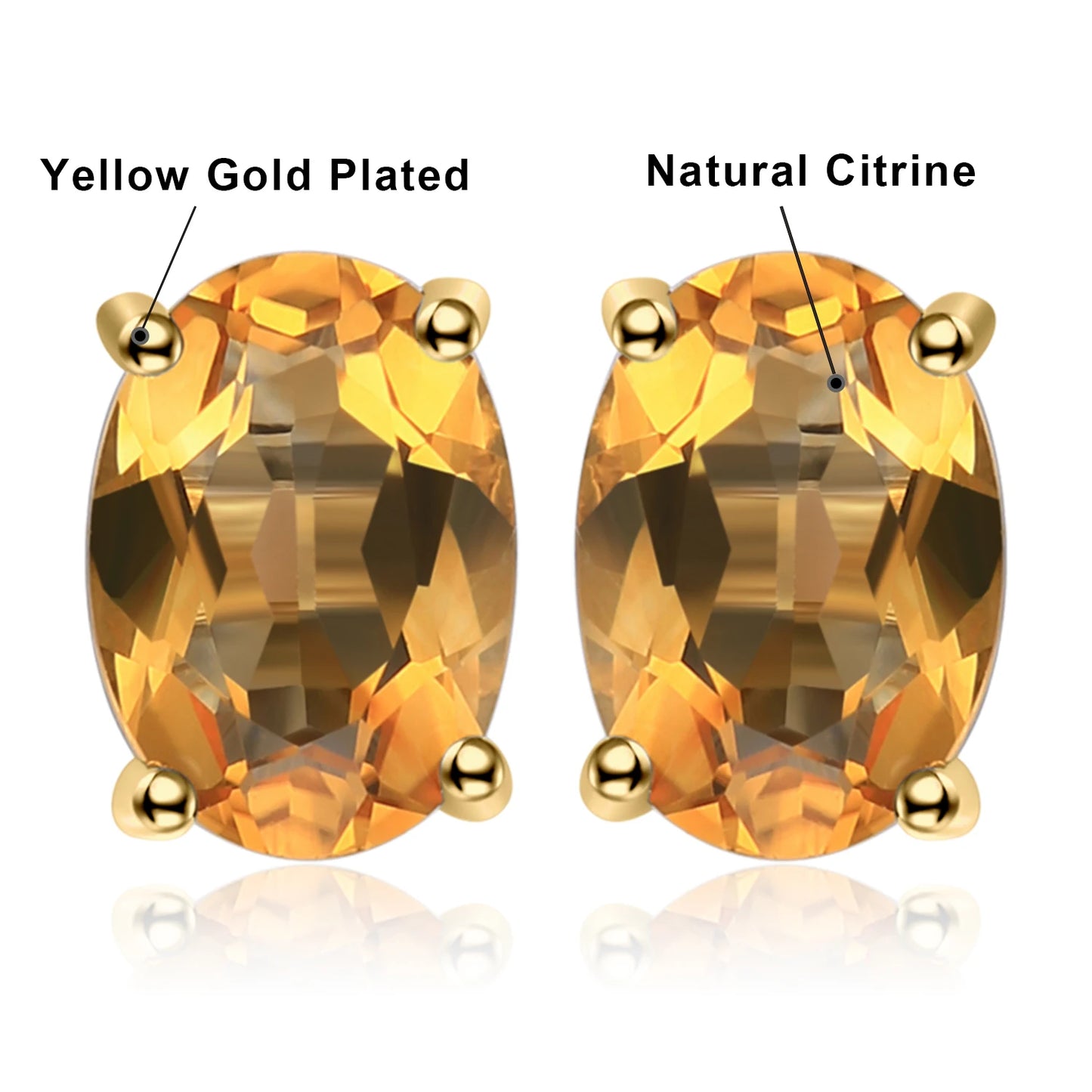 Elegant Oval Natural Amethyst 925 Sterling Silver Stud Earrings for Women - Perfect for Any Occasion