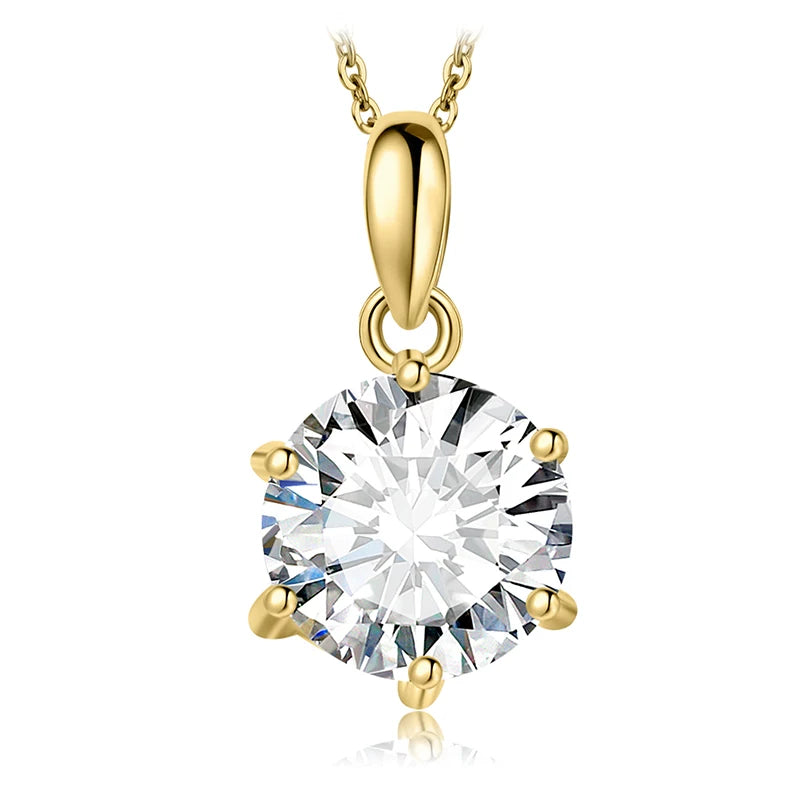Elegant 1Ct Round Cut Moissanite Pendant Necklace in 925 Sterling Silver - A Perfect Gift for Any Occasion