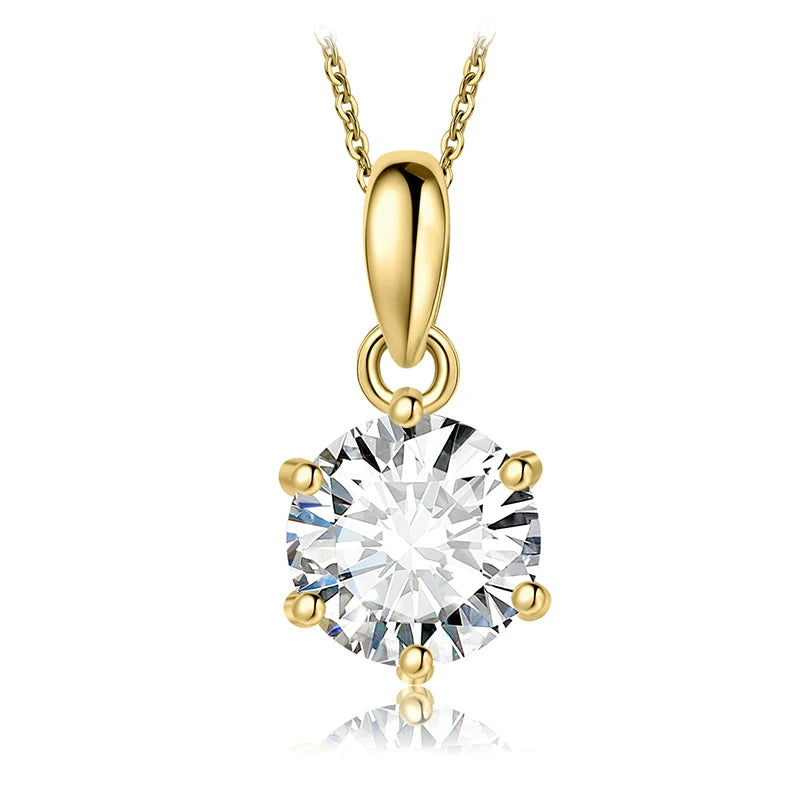 Elegant 1Ct Round Cut Moissanite Pendant Necklace in 925 Sterling Silver - A Perfect Gift for Any Occasion