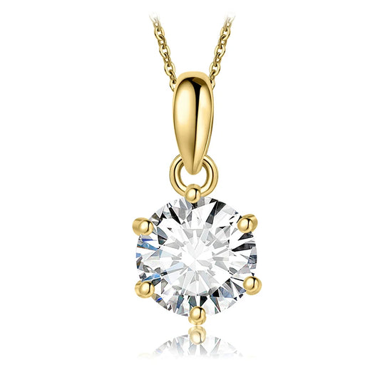 Elegant 1Ct Round Cut Moissanite Pendant Necklace in 925 Sterling Silver - A Perfect Gift for Any Occasion
