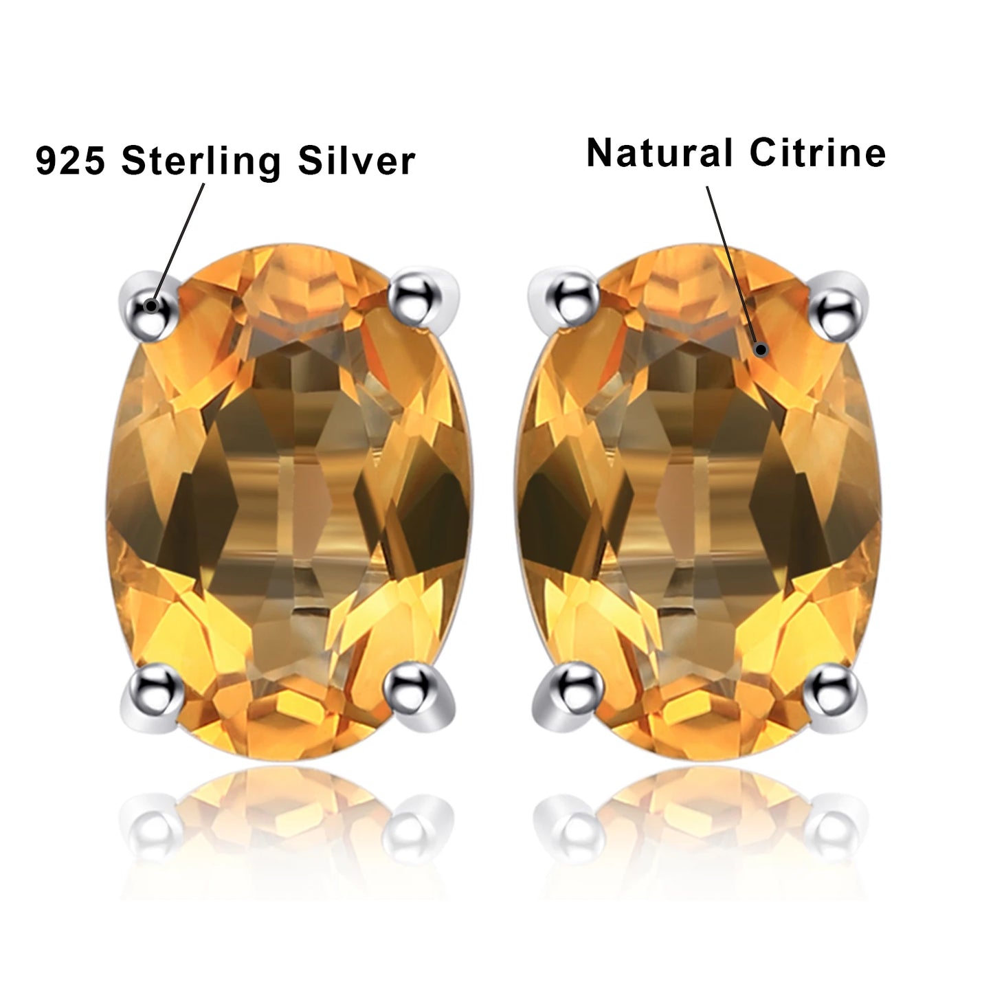 Elegant Oval Natural Amethyst 925 Sterling Silver Stud Earrings for Women - Perfect for Any Occasion