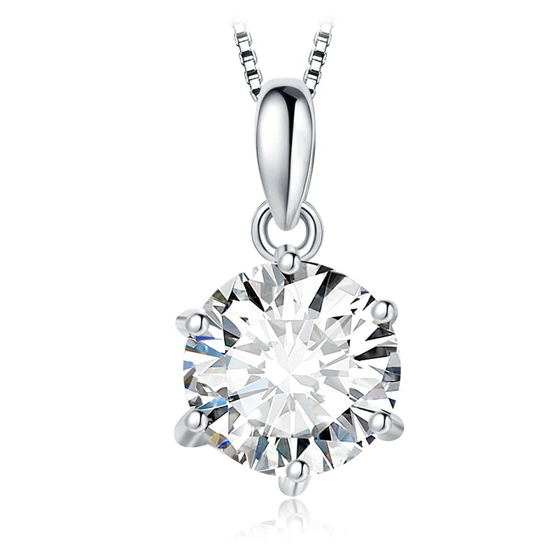 Elegant 1Ct Round Cut Moissanite Pendant Necklace in 925 Sterling Silver - A Perfect Gift for Any Occasion