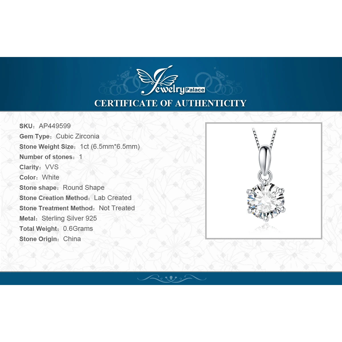Elegant 1Ct Round Cut Moissanite Pendant Necklace in 925 Sterling Silver - A Perfect Gift for Any Occasion