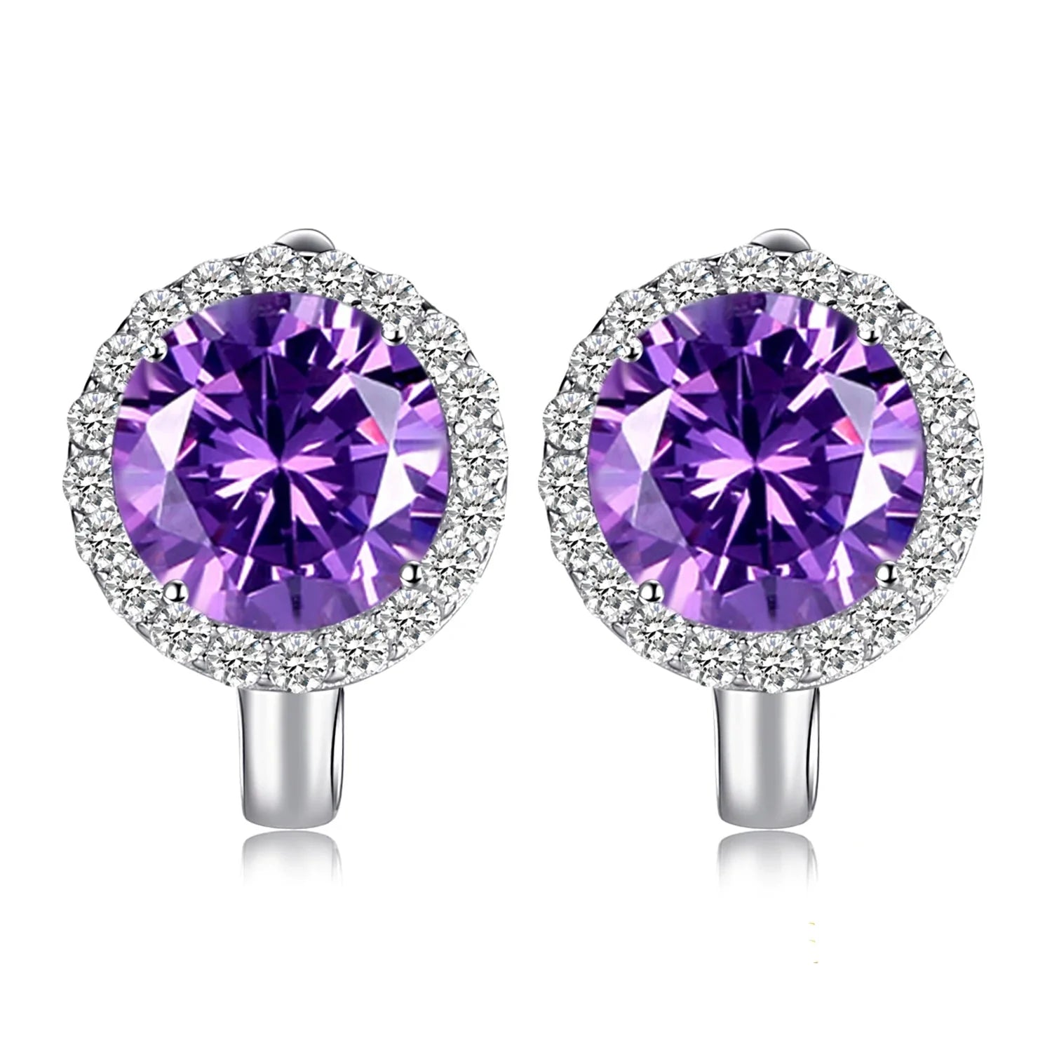 Elegant 5.6Ct Round Created Alexandrite Sapphire Hoop Earrings in Solid 925 Sterling Silver for Women - Exquisite Fine Jewelry