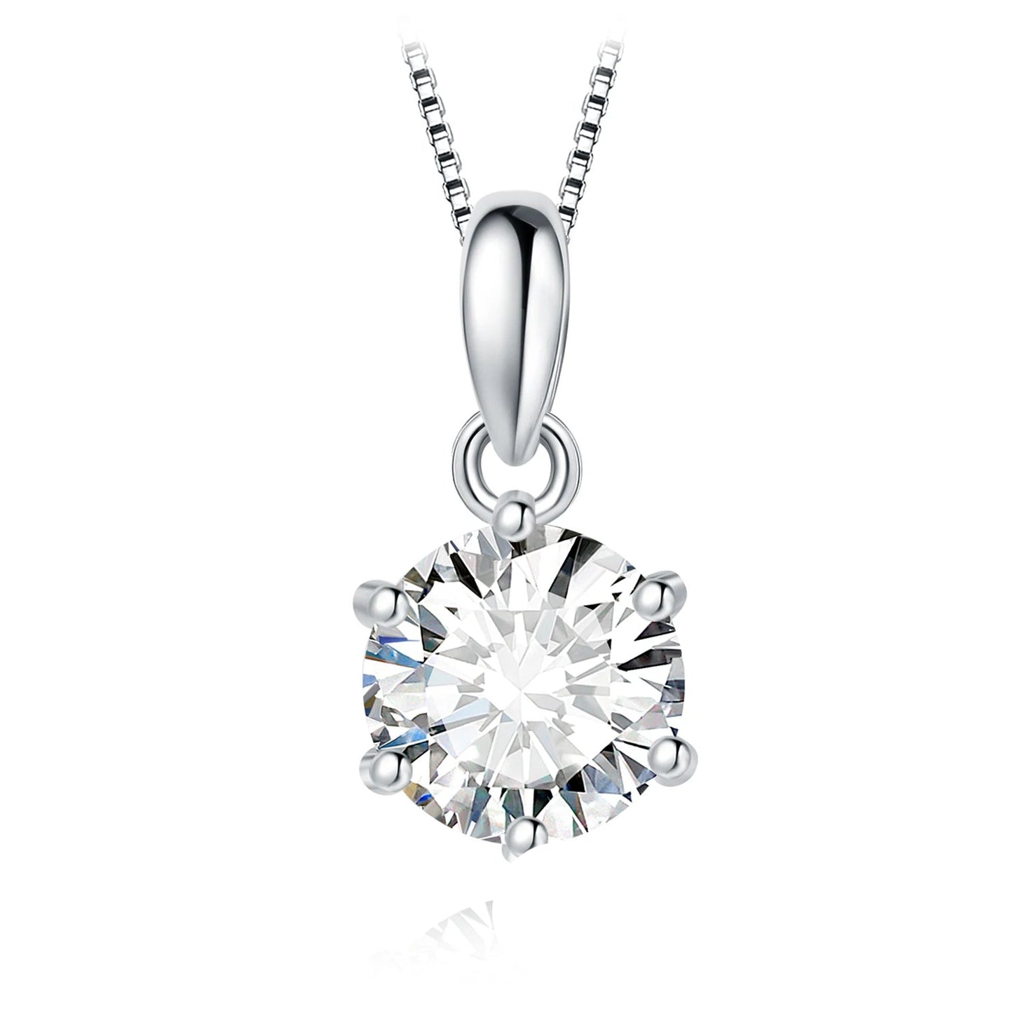 Elegant 1Ct Round Cut Moissanite Pendant Necklace in 925 Sterling Silver - A Perfect Gift for Any Occasion