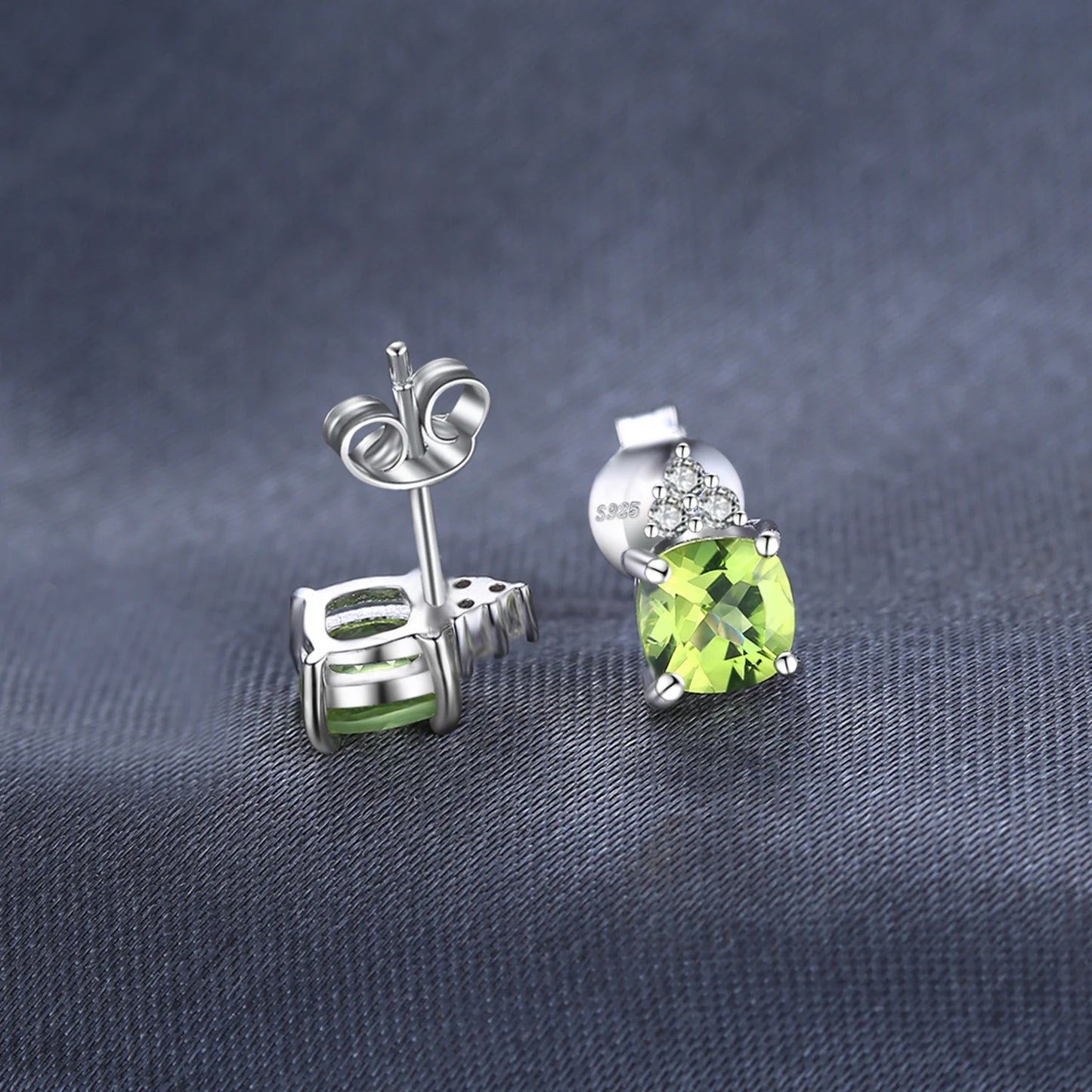 Elegant 1.3Ct Natural Peridot Stud Earrings in 925 Sterling Silver - A Perfect Gift for Women on Any Occasion