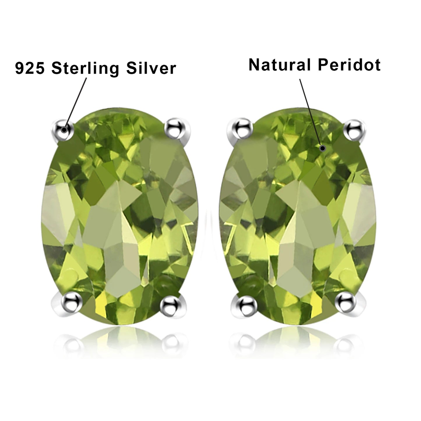 Elegant Oval Natural Amethyst 925 Sterling Silver Stud Earrings for Women - Perfect for Any Occasion