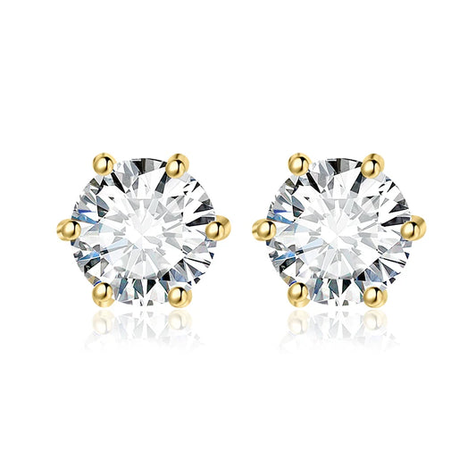 Exquisite Round 5A Cubic Zirconia Stud Earrings in 925 Sterling Silver – Perfect for Weddings and Anniversary Gifts for Women