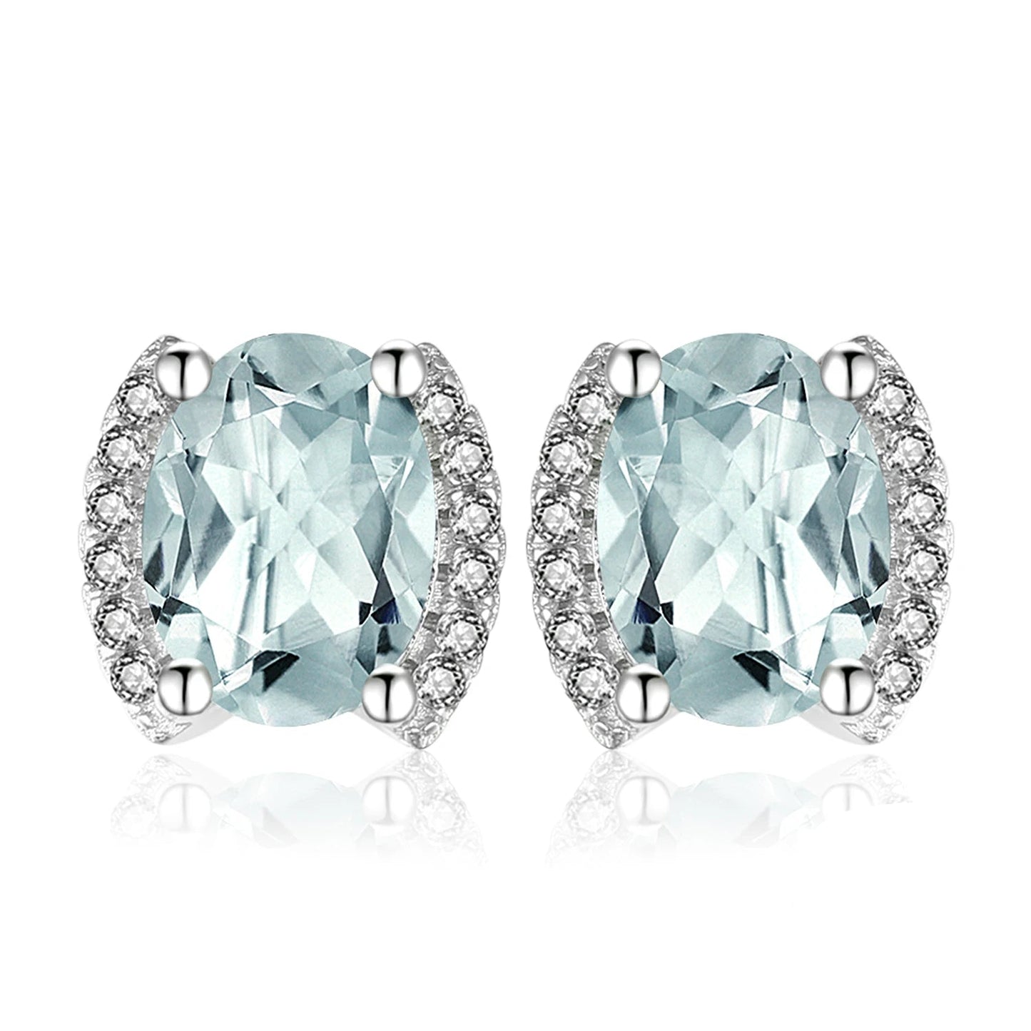 Elegant Genuine 2.3Ct Oval Green Amethyst Stud Earrings in 925 Sterling Silver - A Timeless Gift for Women