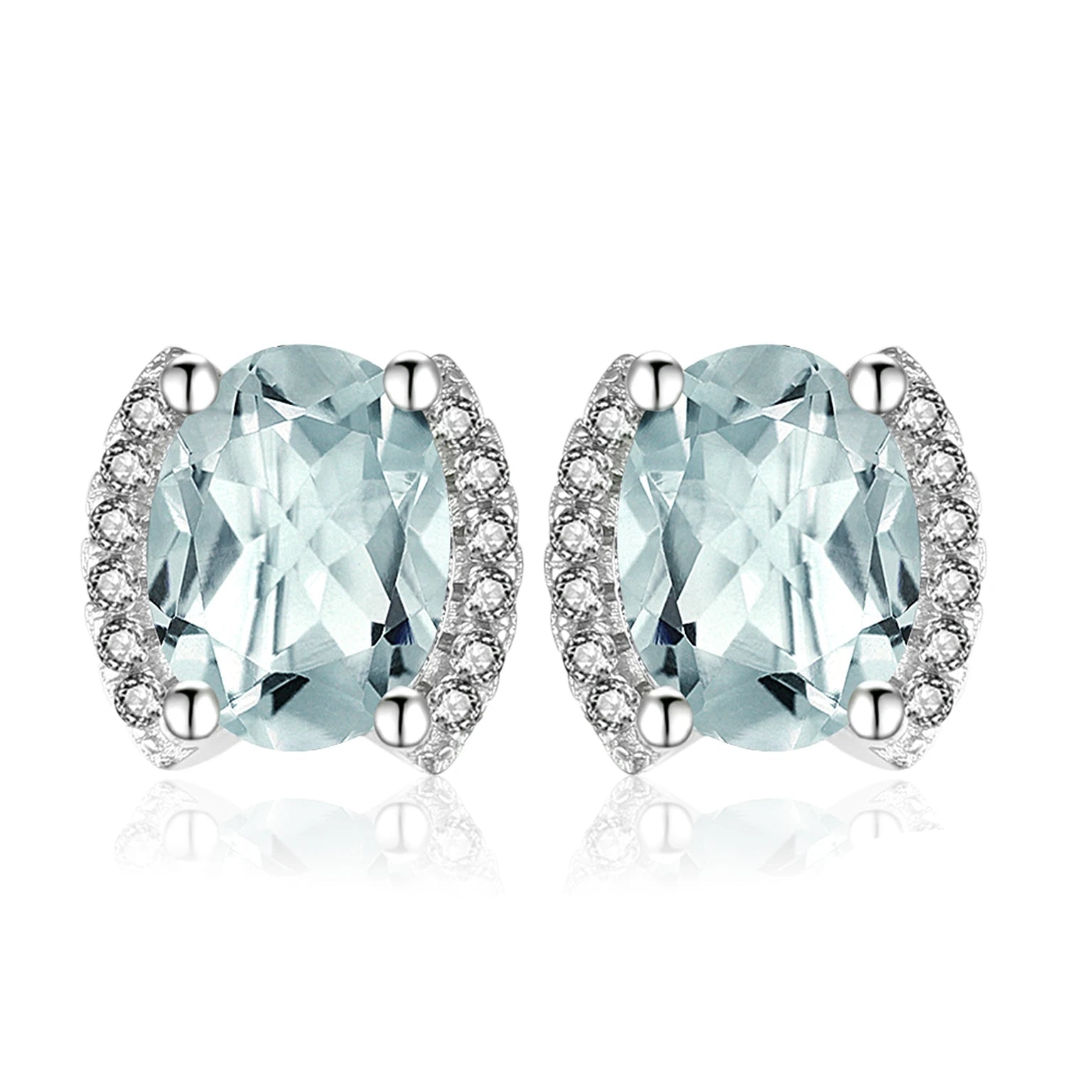 Elegant Genuine 2.3Ct Oval Green Amethyst Stud Earrings in 925 Sterling Silver - A Timeless Gift for Women