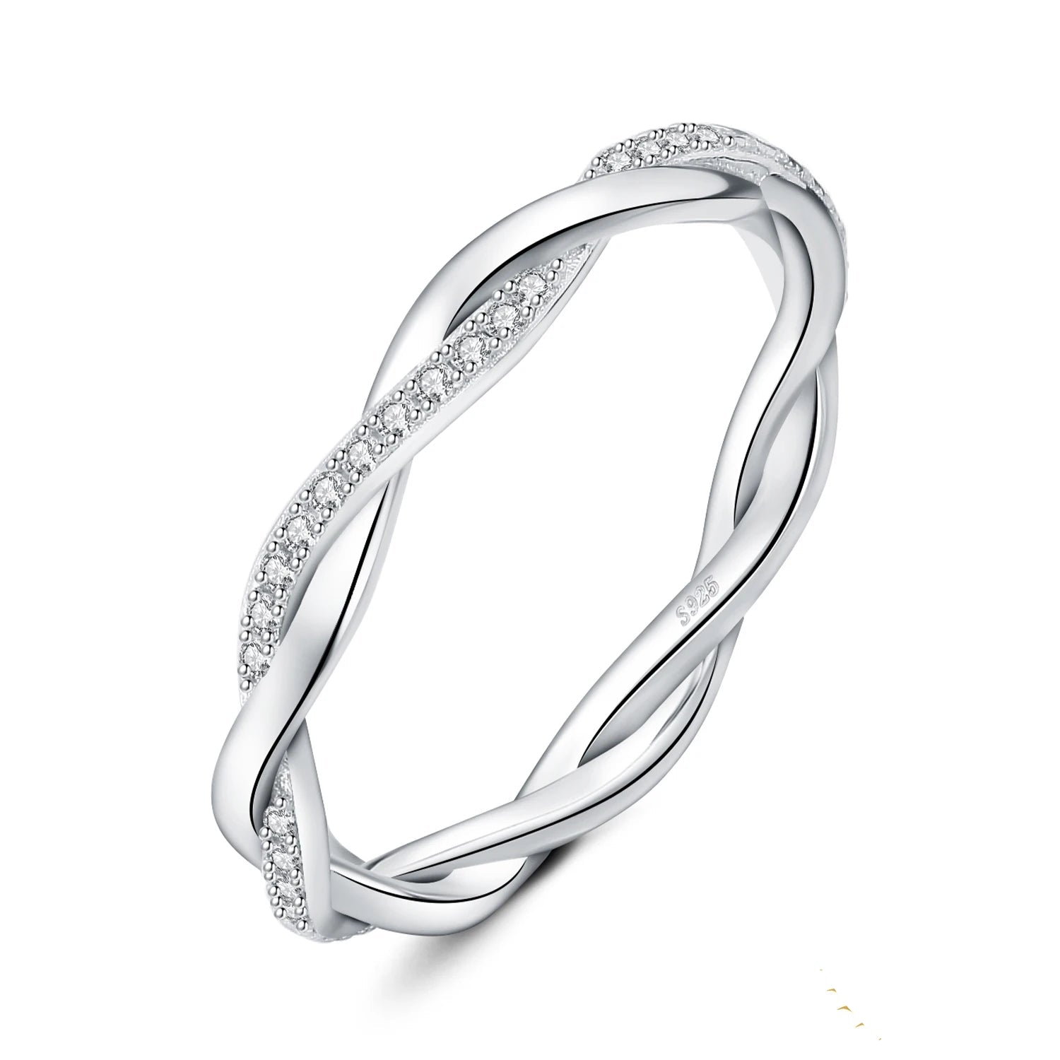 Exquisite 5A CZ Infinity Classic 925 Sterling Silver Wedding and Engagement Band Ring for Women - A Timeless Anniversary Gift in Fine Jewelry