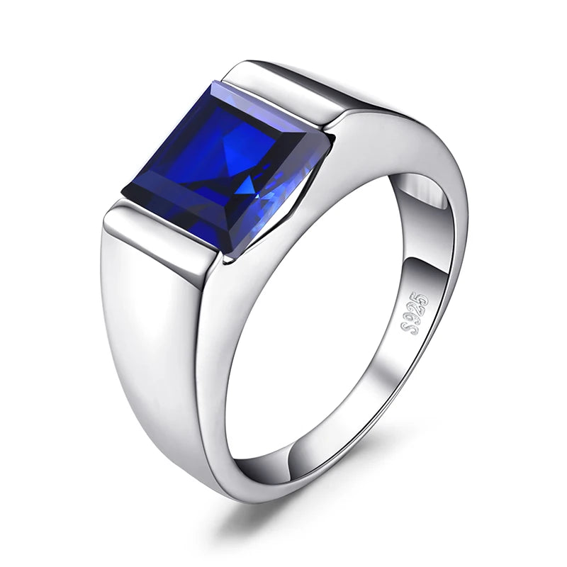 Elegant Natural Smoky Quartz and Ruby Sapphire Simulated Emerald Ring in 925 Sterling Silver for Men - A Perfect Wedding Cocktail Ring