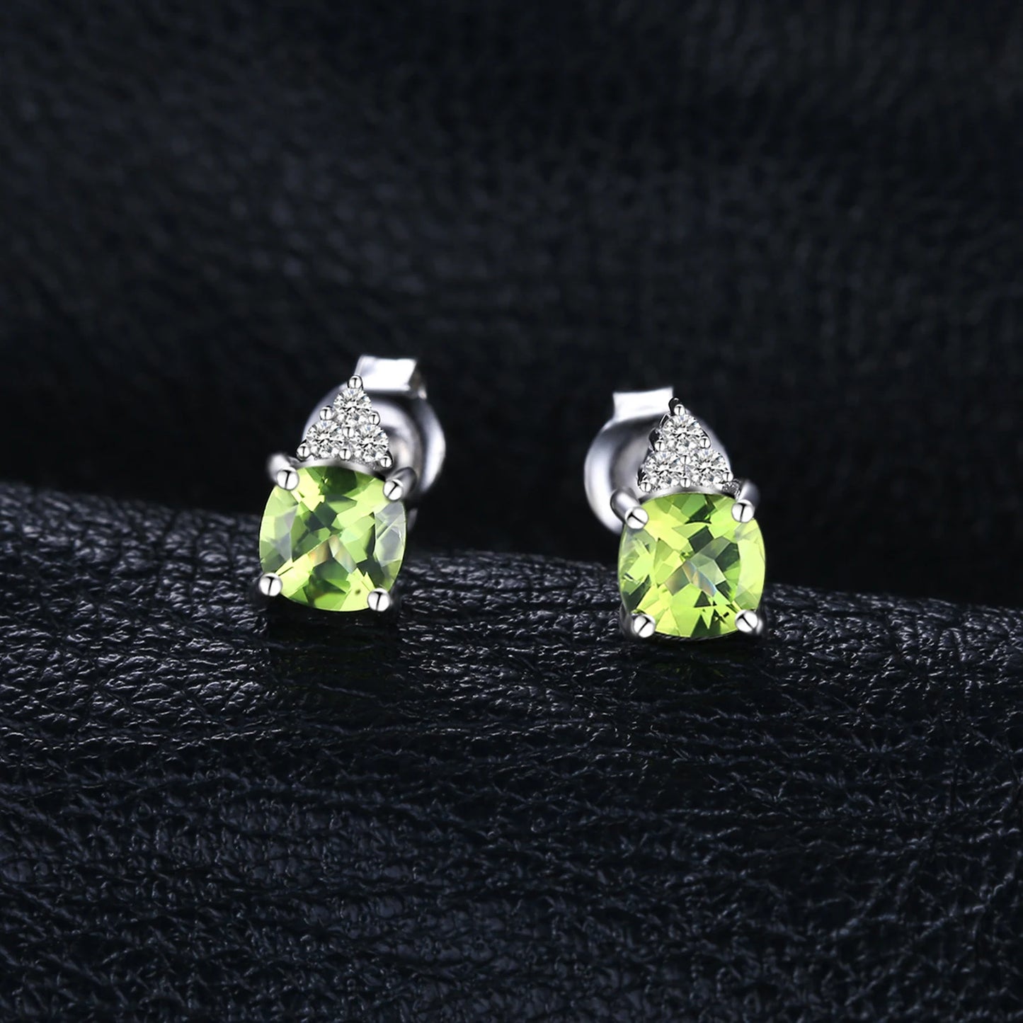 Elegant 1.3Ct Natural Peridot Stud Earrings in 925 Sterling Silver - A Perfect Gift for Women on Any Occasion